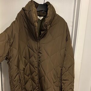Amaryllis Khaki Quilted Puffer Coat